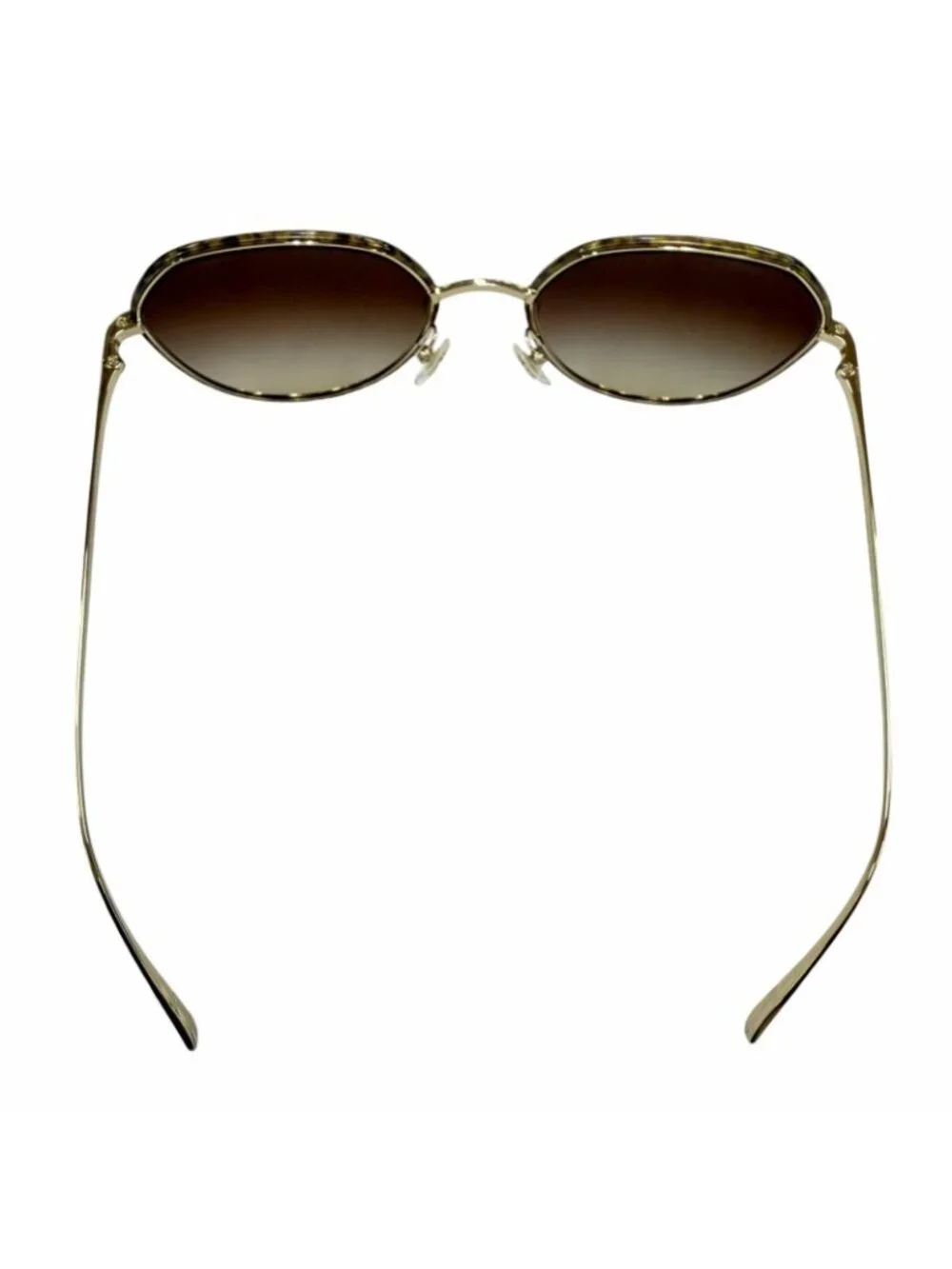 Chanel CC Logo Sunglasses Gold Brown Gradient 55 19 Demo Lens Eyewear